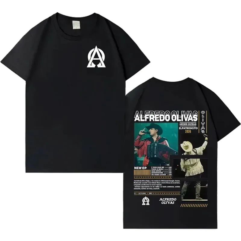 Alfredo Olivas 2026 Neues Album Tide Grafik-T-Shirt - Unisex Harajuku Y2K Lässiges Bestseller-Rundhals-T-Shirt aus 100% Baumwolle mit Kurzen Ärmeln