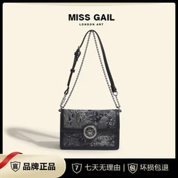 High end embroidered small square bag with new diamond inlaid hardware single shoulder crossbody women's bag