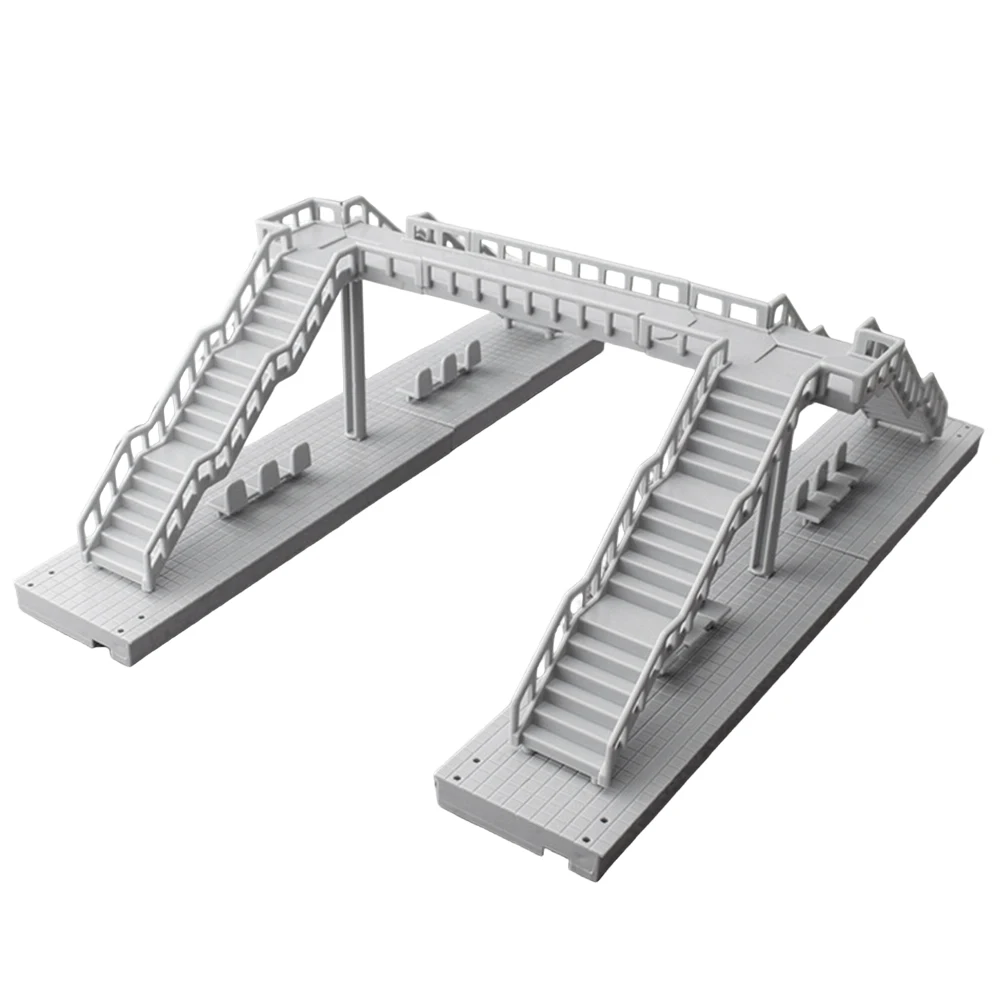 Modèle de pont de ville, Structure de construction de route urbaine avec escaliers, Kits de modèles d'affichage de scène de pont de route de rue de ville