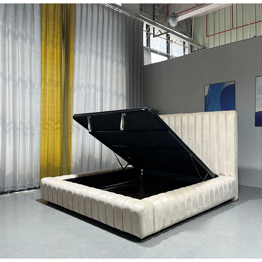 # Modern Design Wooden Frame Super-large Soft Bed Set Solid Wood Medium-density Fiberboard King Queen Adjustable