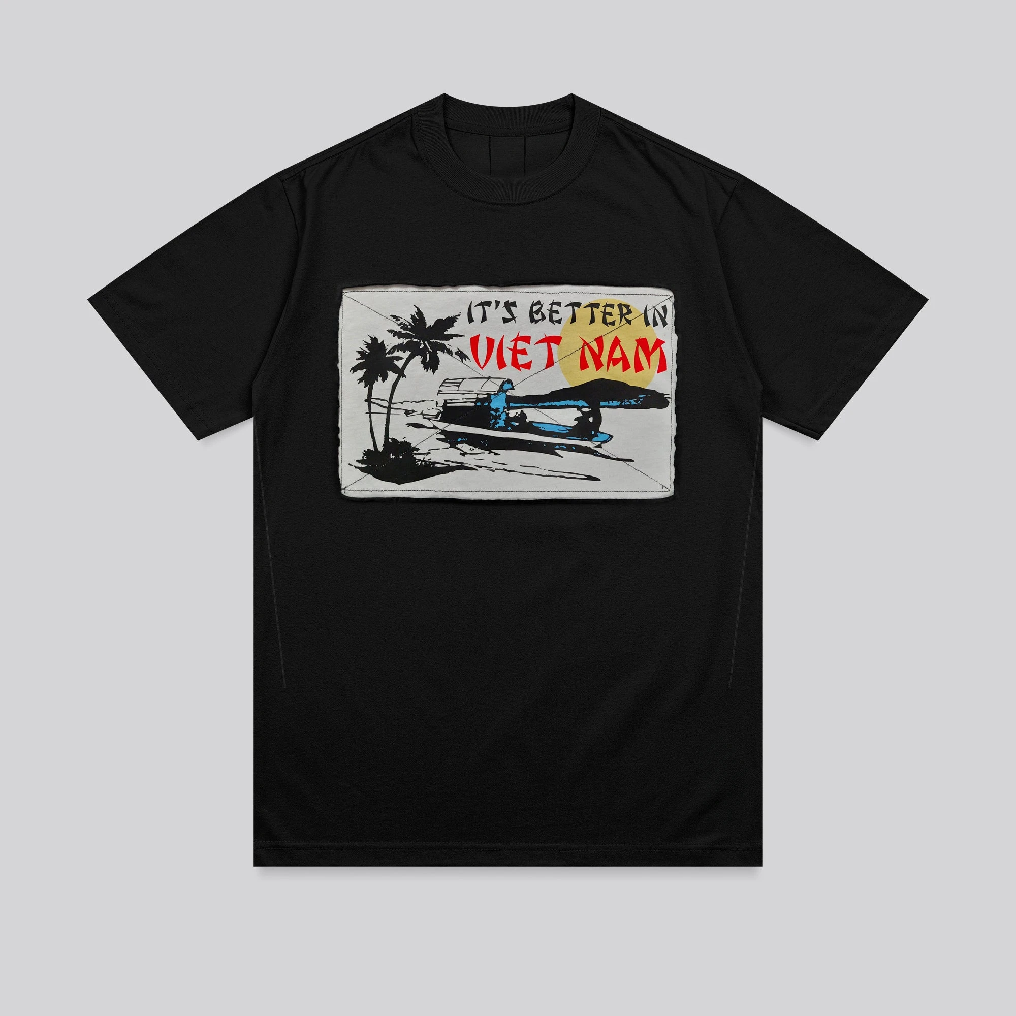 

RELIGION Vietnam Black Graphic T-Shirt High-end Luxury Is for Both Men and Women Top Y2k Free Delivery High Street Boom