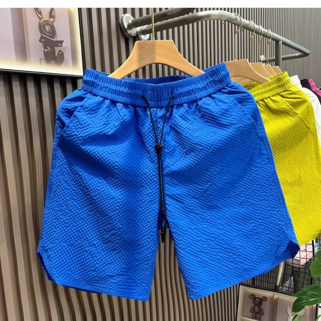 

Summer Men's Thin Breathable Shorts Blue Beach Shorts American Style Sports Short Pants Harajuku Men's Clothing Sweatpants New