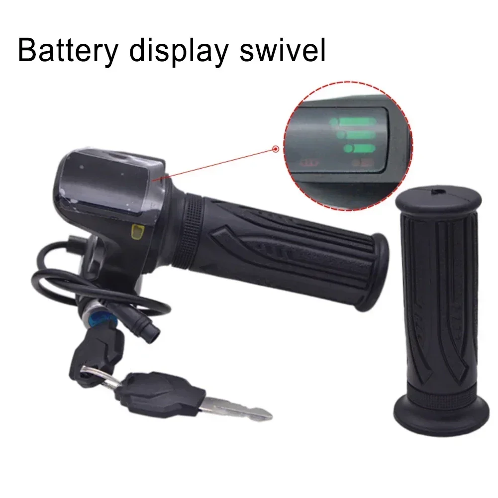 

Throttle Grip E-bike Handlebar With/without Lock Ebike 36V 48V Electric Bicycle Scooter Accelerator Power Indicator Key Display