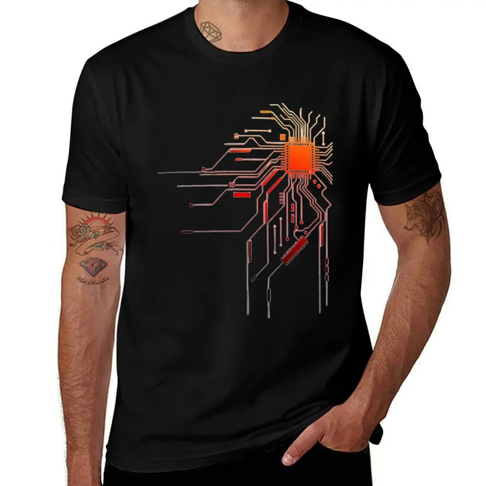 Computer CPU Core Heart T-Shirt Daily Wear Print T-Shirt
