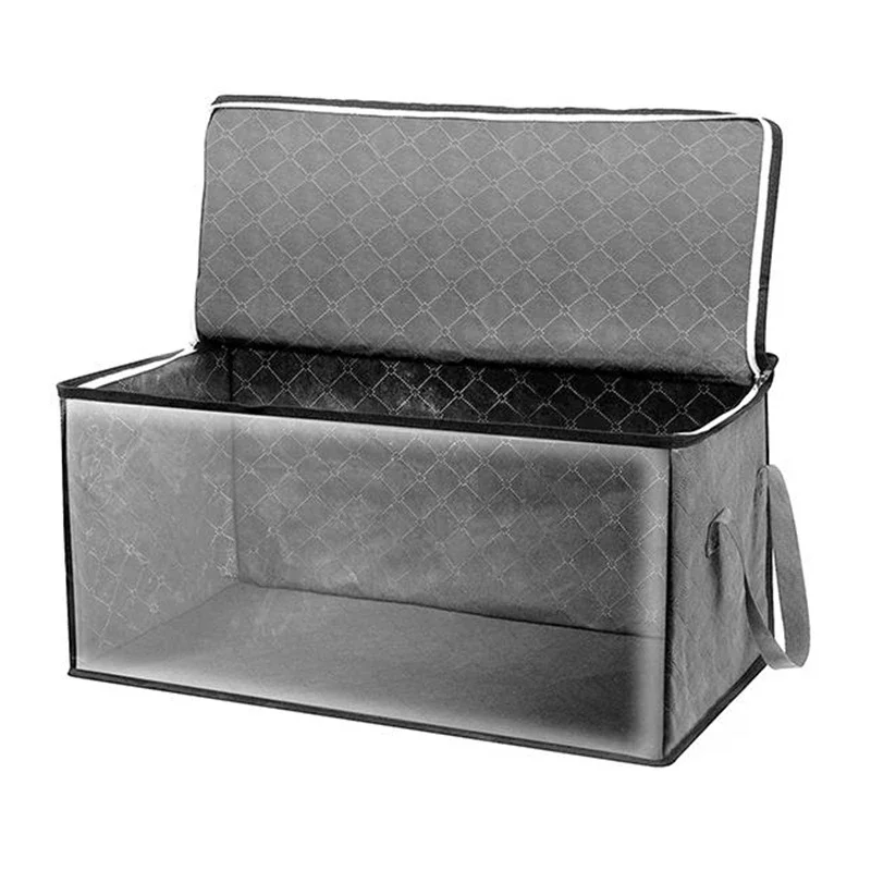 1pc Non-woven Space Saver Clothes Quilt Blanket Storage Bag Box Organizer Portable 58 * 31 * 30cm Home Storage & Organization