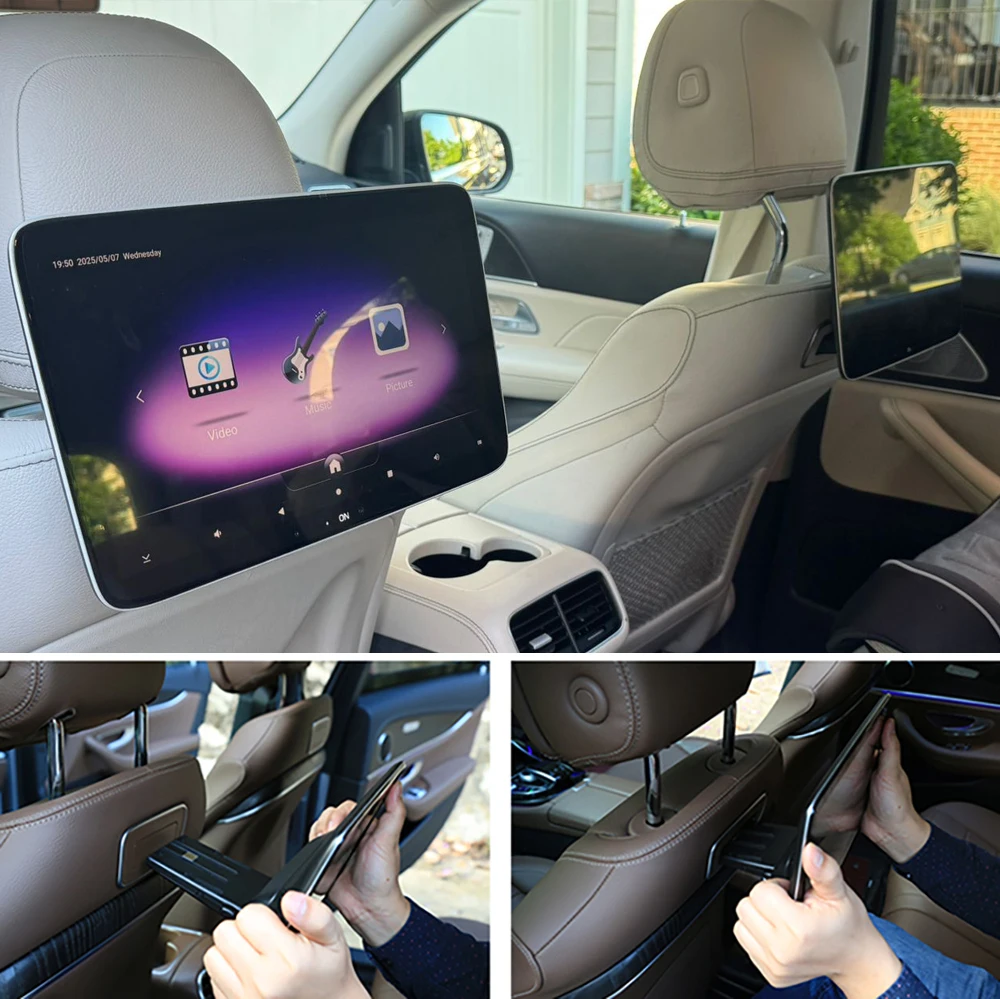 

13.3 Inch Bluetooth WiFi Android 12Headrest Monitor For Mercedes-Benz GLC X253 GLE W167 GLS X167 Rear Seat Entertainment System