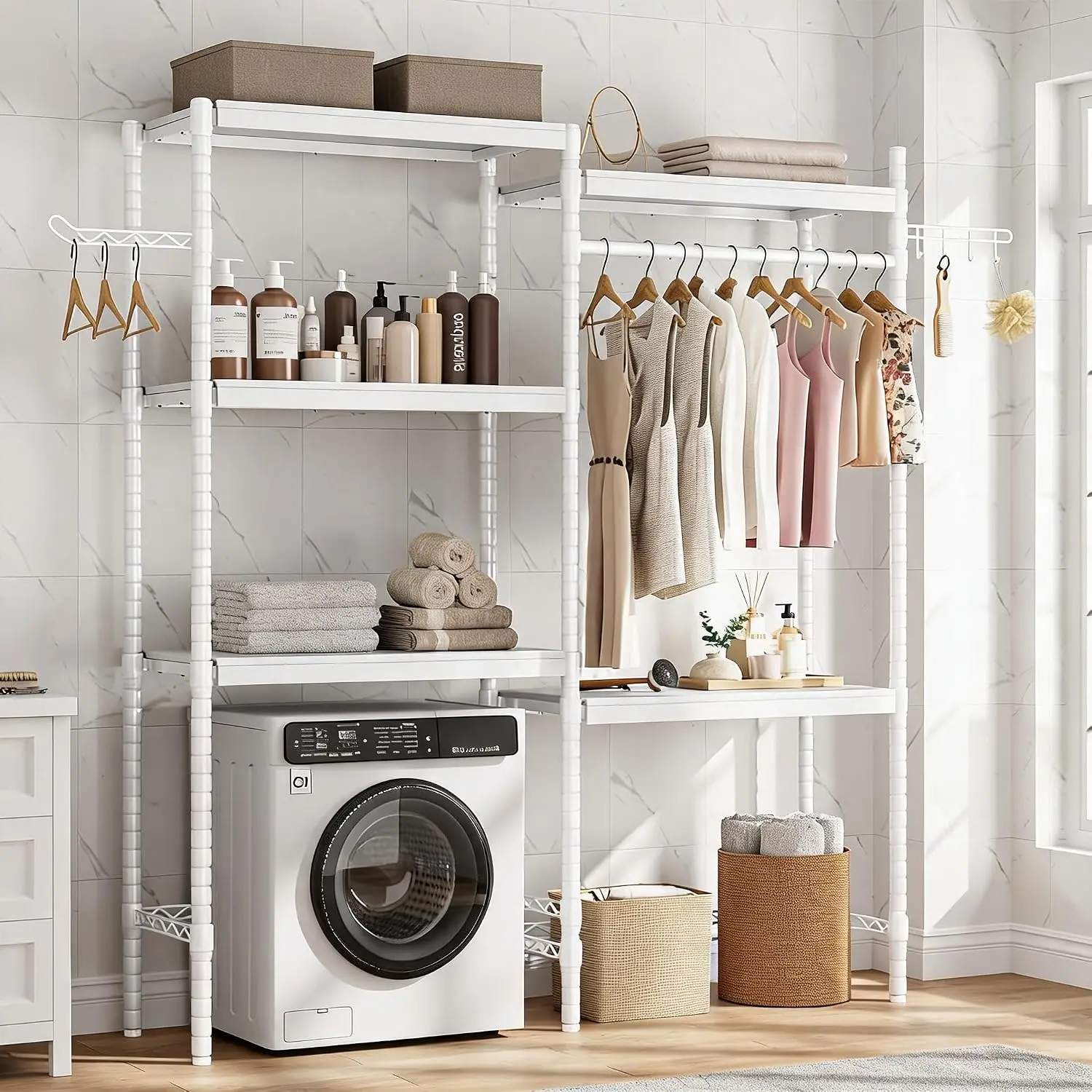 5-Tier Over-the-Washer & Dryer Shelf – Adjustable 30