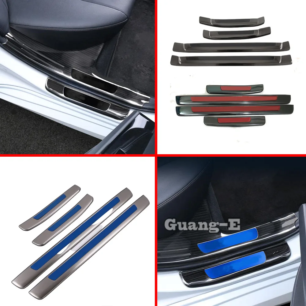 

Car External Door Sill Scuff Plate Cover Stainless Steel Threshold Trim Hood For Toyota Camry XV70 2017 2018 2019 2020 2021 2022