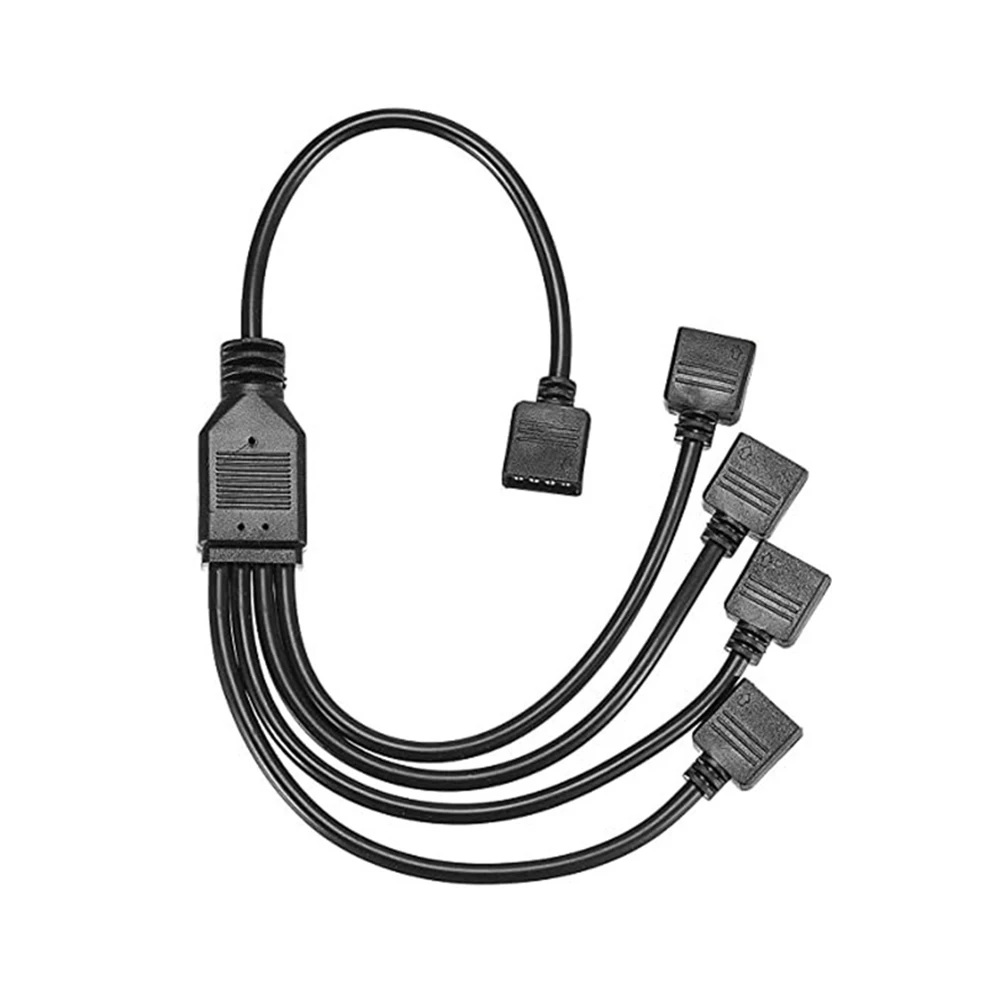 Adaptador de Cable de extensión de 1 a 4 4 pines, Cable divisor de potencia, conector hembra LED RGB para placa base de tira de luz LED Asus/Msi