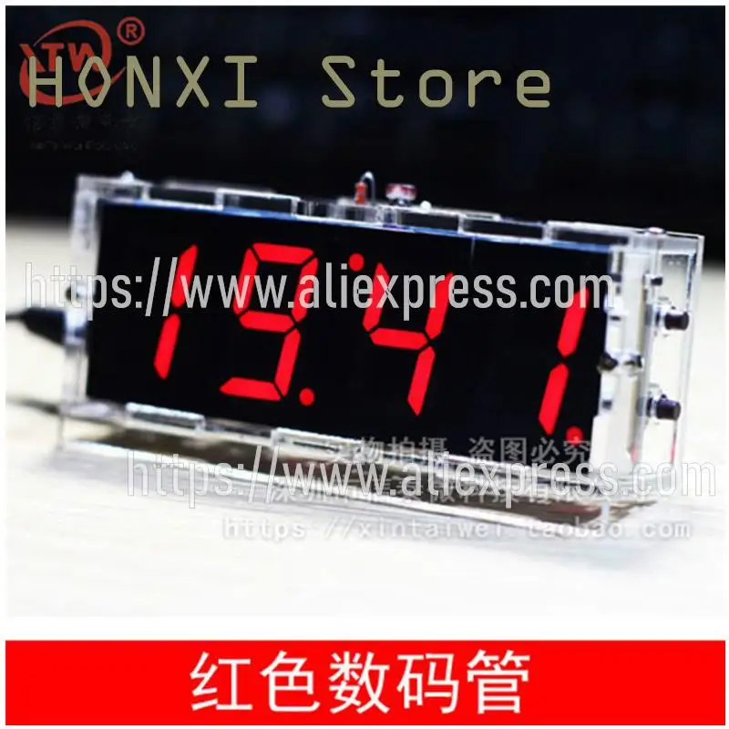 1PCS 51 single chip microcomputer digital clock display suite relating to 1 inch LED digital tube electronic clock DIY parts