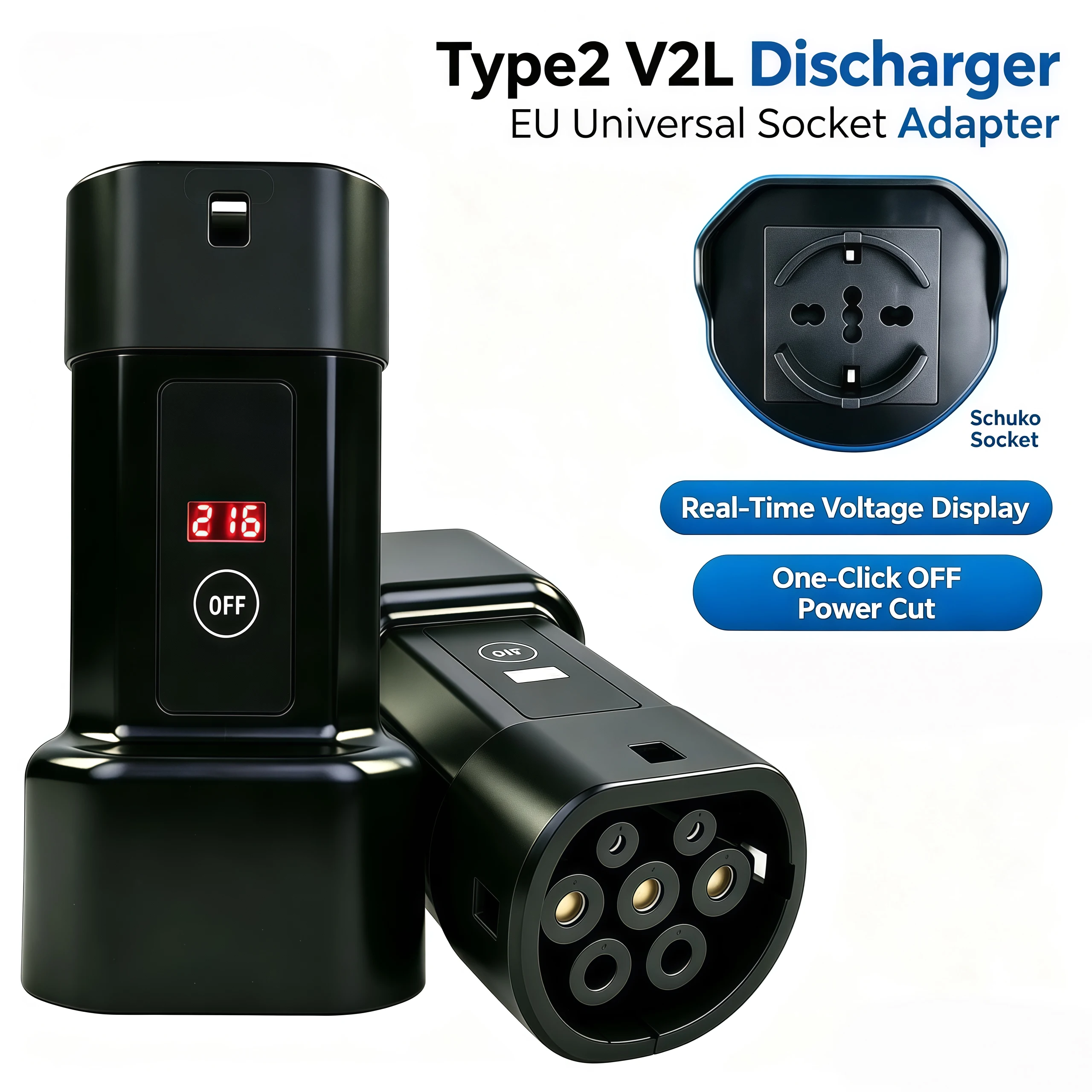 Type2 Vehicle‑to‑Load V2L Adapter type 2 220V For byd Seal U dm i, byd dolphin Mini,dolphin gs,Atto 3,Atto 2,Atto 2 DM‑i,Seal EV
