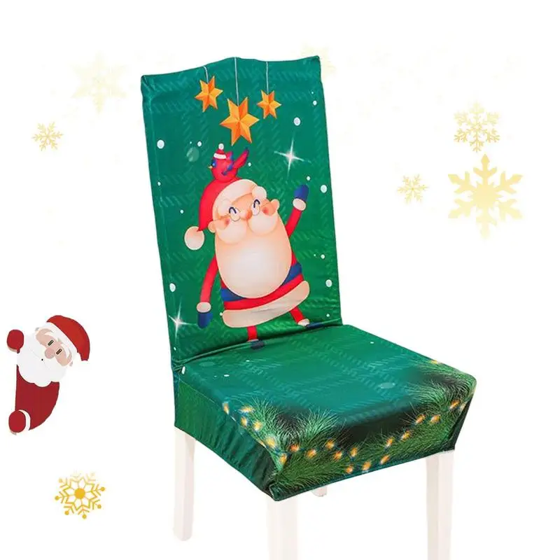 Christmas Chair Seat Covers Chair Back Cover Dinning Room Christmas Chair Protector Comfortable And Protective Christmas Dining