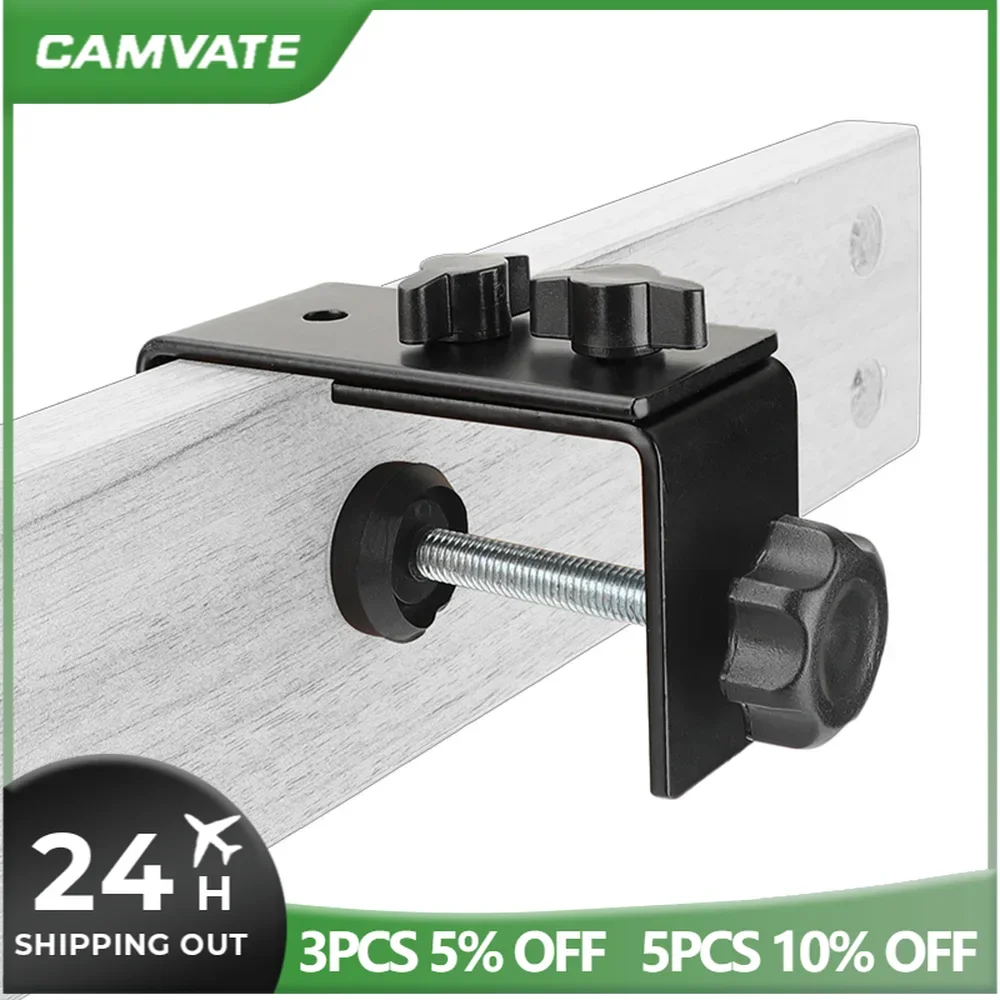 CAMVATEAdjustable C Clamp Desk Mount With 5/8"-27 Male Screw For Monitor Video Light Mic Ball Head Stand Photography Accessories