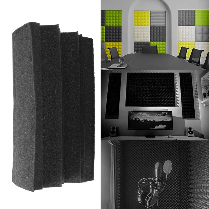 New-Acoustic Foam Bass Trap Studio Foam 12 Pack 12 Inch X 7 Inch X 7 Inch Soundproof Padding Wall Panels Corner Block Finish