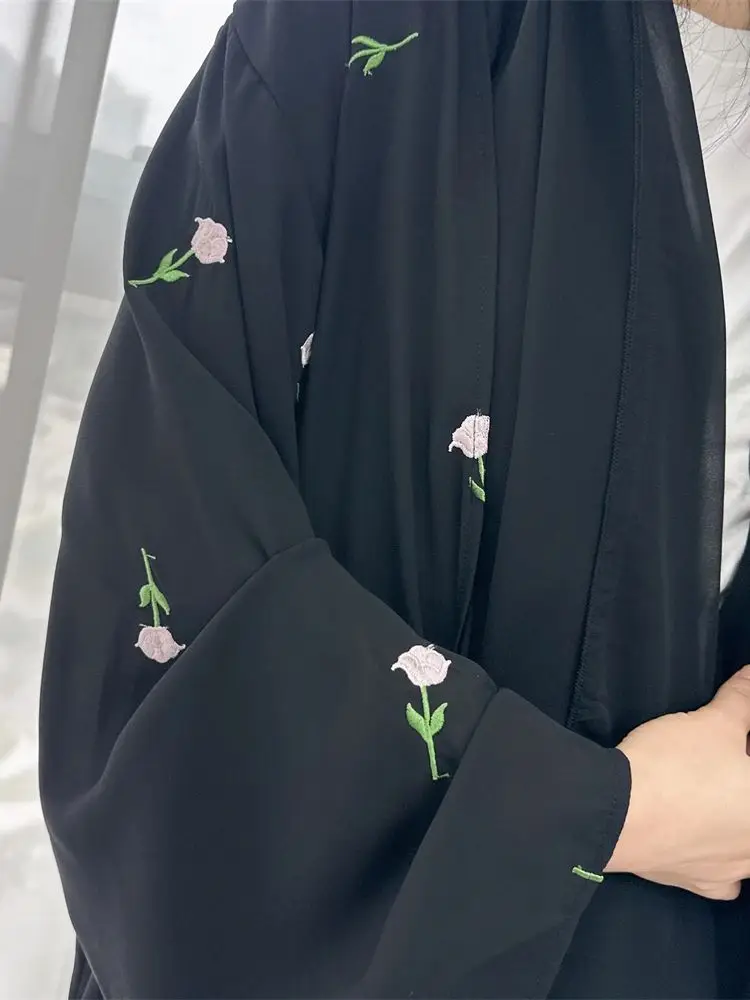 Muslim Women Embroidery Kimono Abaya Damen Dubai Elegant Luxury Kaftan Modest Dress Islam Caftan Marocain Robe Femme Musulmane