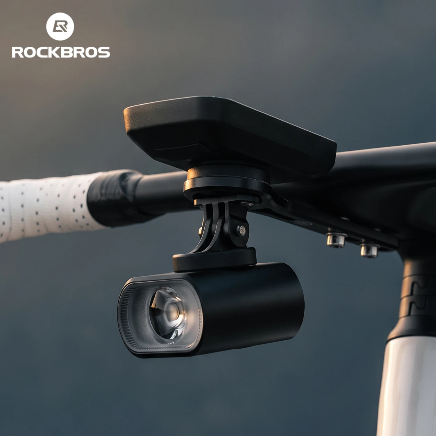 ROCKBROS Cycling Headlight 1000LM 2800mAh Type-C Charging Front Light Long Battery Life Smart Temperature Control Cycling Lamp