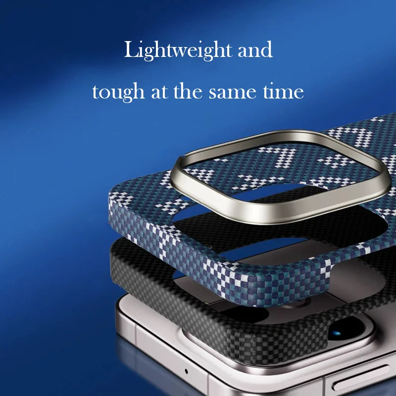 Blueo Carbon Fibre Case For OPPO Find X9 Pro Kevlar Wireless Charging Back Cover Case for OPPO FIND X9 PRO