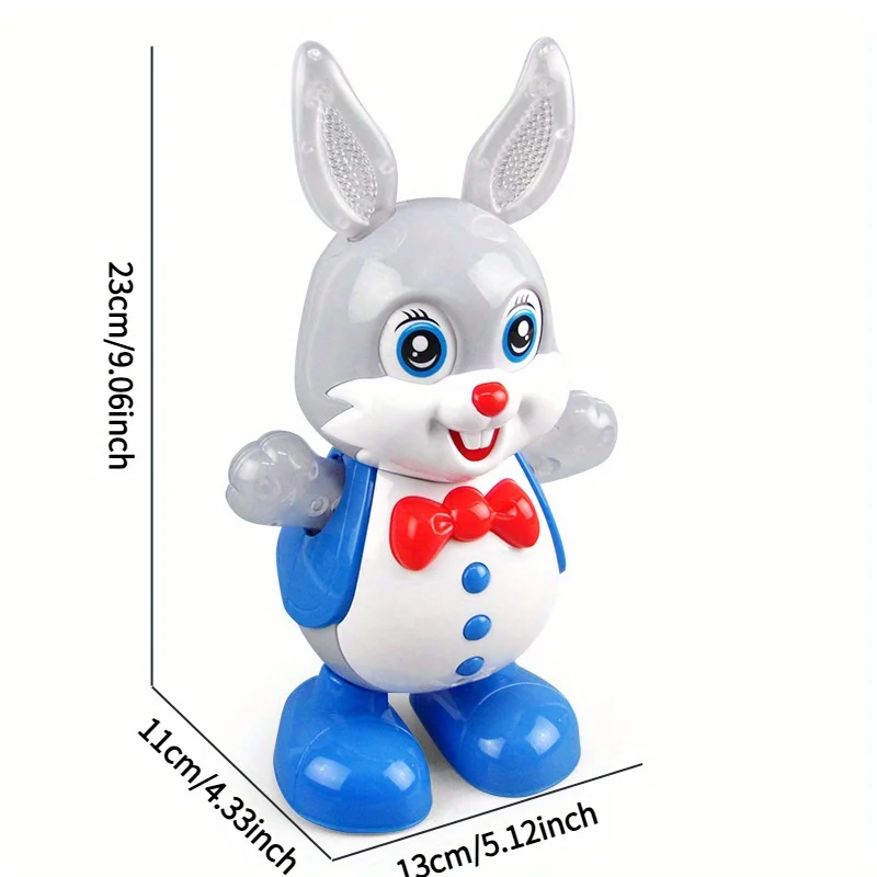 Brinquedo interativo de coelho dançante com sons de luzes, brinquedo de desenho animado de balanço, crianças meninos meninas, presente de aniversário de natal perfeito