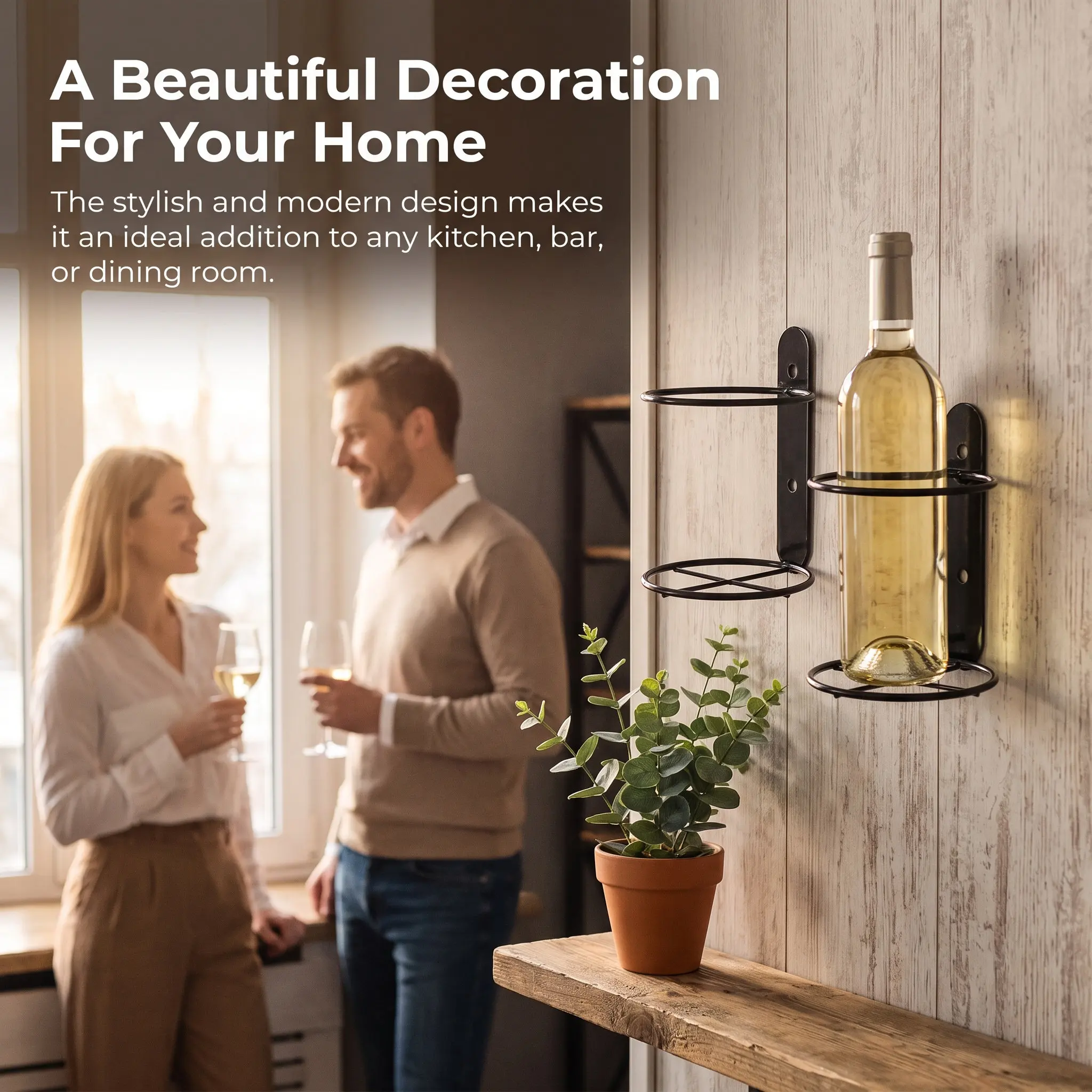 Home Bar Shelves - 2 buah Rak Botol Tunggal Dinding