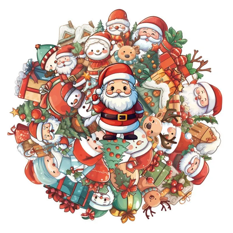 49 Pcs Christmas Xmas Stickers Self-Adhesive Holiday Stickers For Handicrafts Christmas Decoration