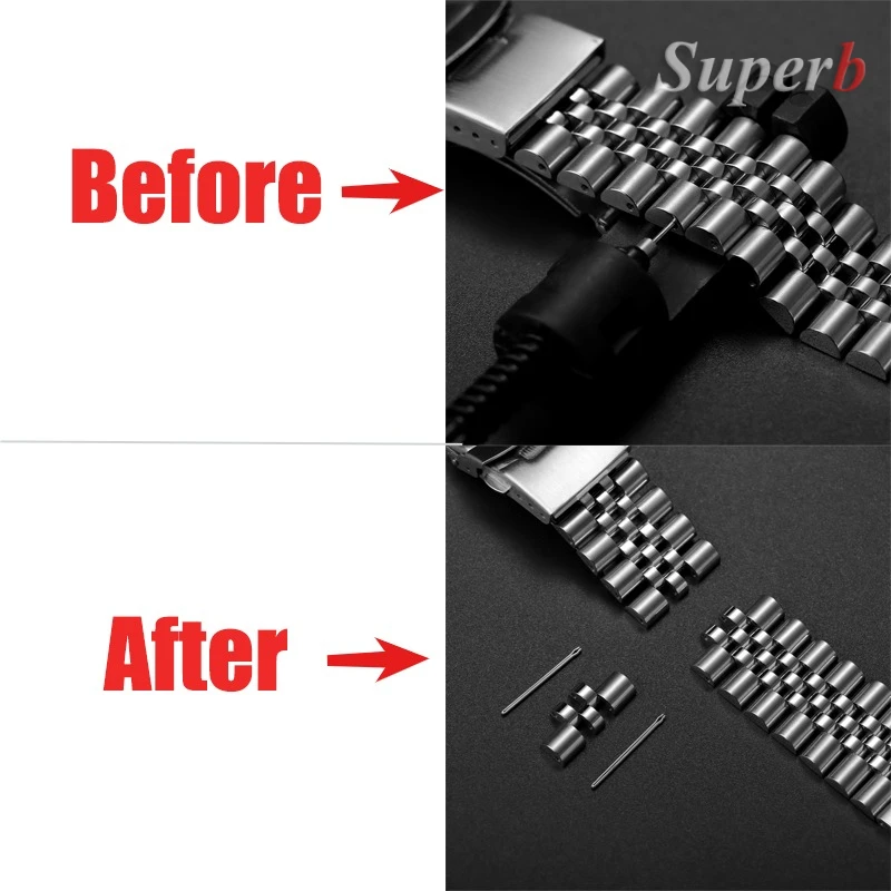 Straight End Stainless Steel Strap for Jubilee SKX007/009 Metal Watch band 18mm 19mm 20mm 21mm 22mm 23mm 24mm Bracelet
