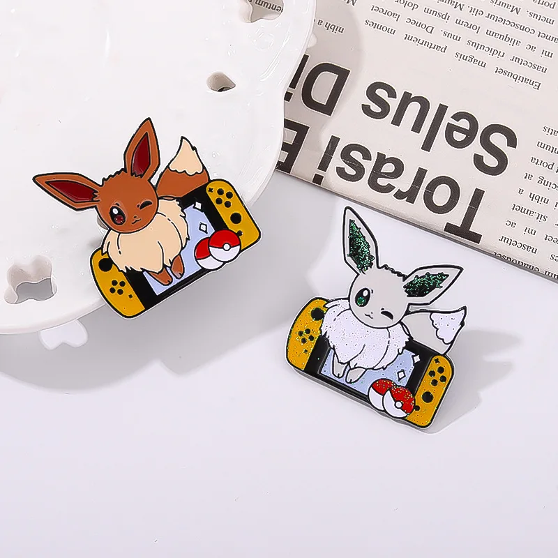 Anime Pokemon Enamel Pin Eevee Cartoon Cute Brooch Badges Backpack Metal Pin Accessories Jewelry Decoration for Friends