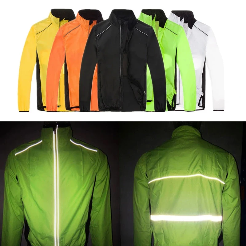 Lightweight Mountain Bike Jacket with Reflective Strip for Night Riding Safety Cycling Clothes for Men Waterproof Cycling Coat