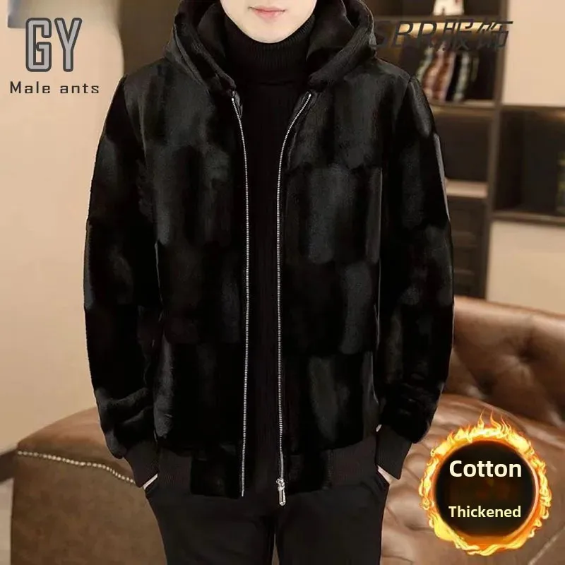 2024 New Men's Overcoat Jacket Faux Fur Jacket Haining Skin Winter Loose Style True Leather Coat From China Mainland