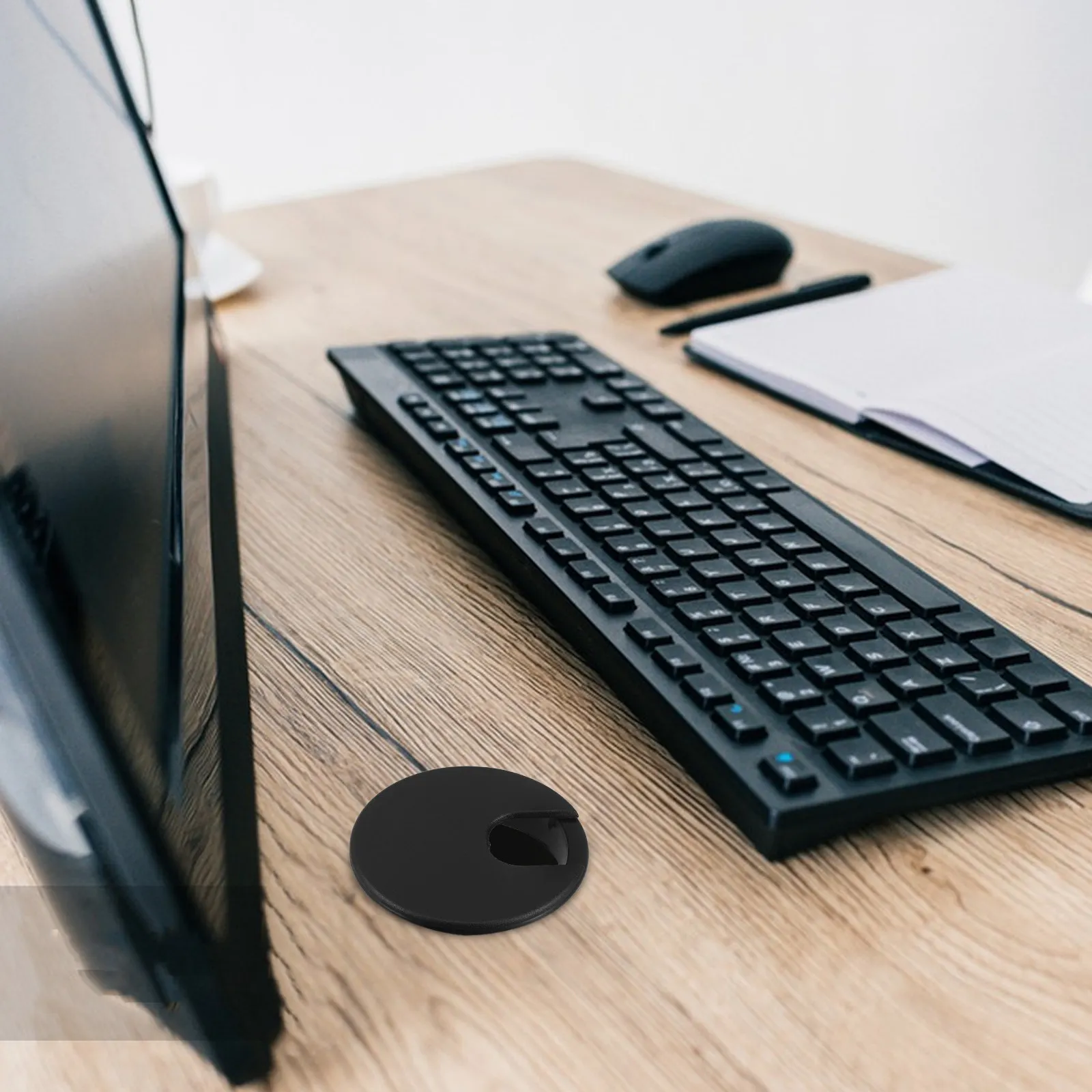 Plastic Desk Hole Cover U Shape Cable Grommet for Wire Management on Computer Desks Tables Home Office School Tidy Workspace