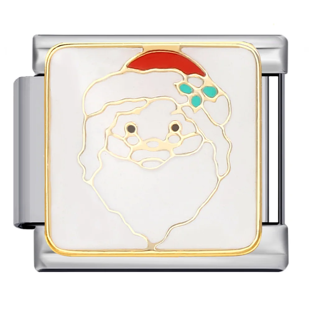 Modischer Jesus Weihnachtsmann Schneemann Weihnachts-Italienischer Charm-Anhänger Passend für 9mm Edelstahl-Armband DIY Perlen Schmuckherstellung – Detail 4