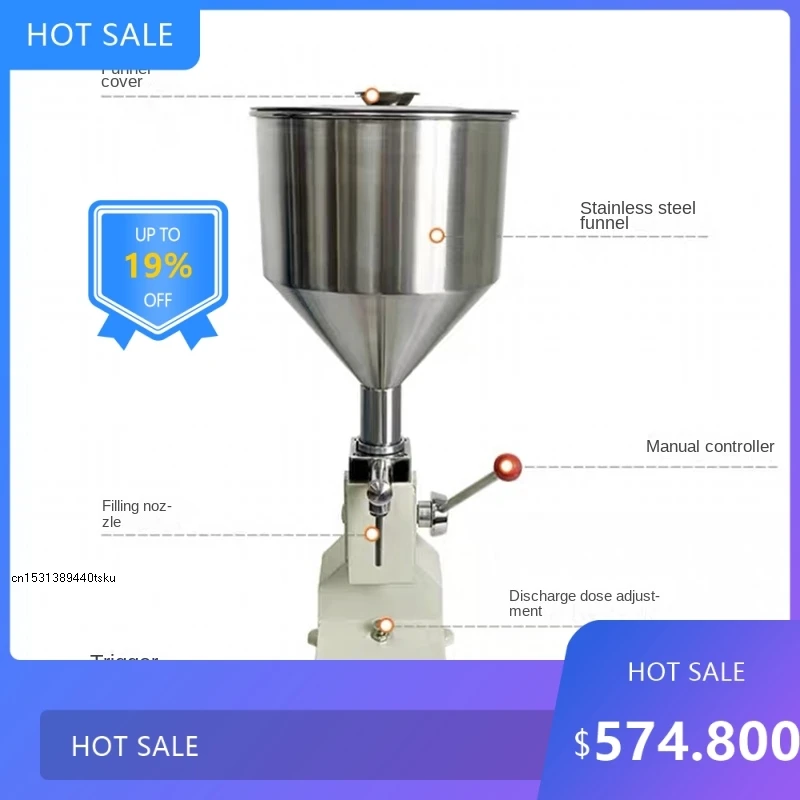 

0805 2025 Manual Stainless Steel Food Filling Machine 5-50ml Paste Packaging Equipment Kitchen Essential Oil Liquid F0320