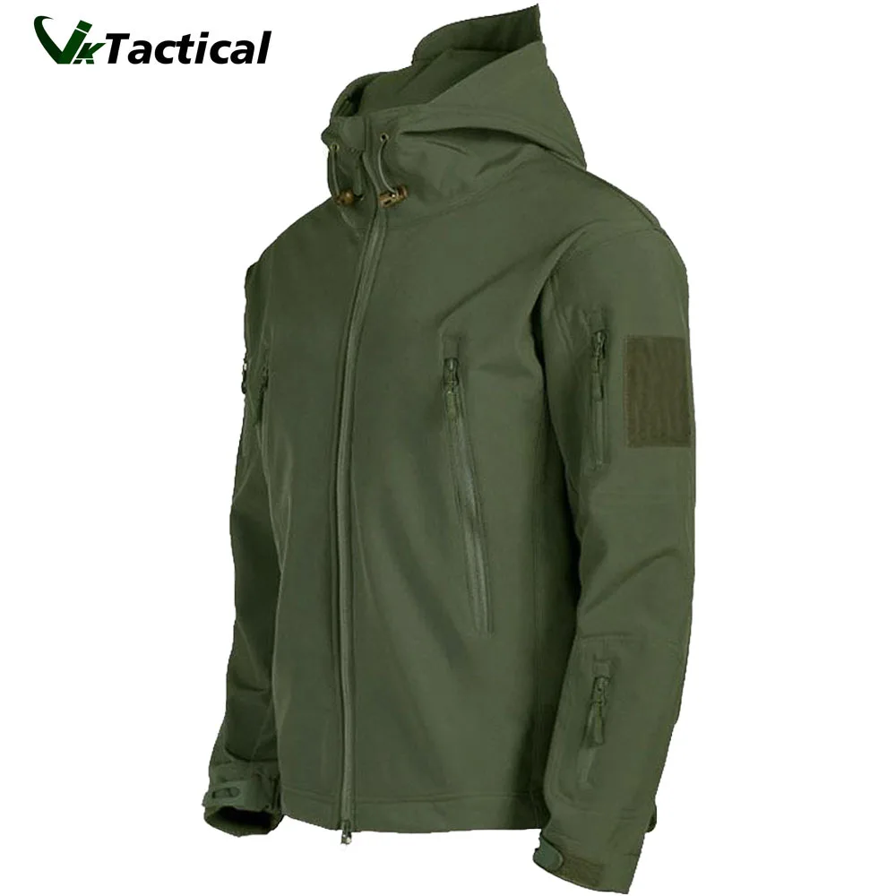 

Military Shark Skin Soft Shell Tactical Army Fleece Jacket Thermal Warm Police Work Coats Mens Safari Jacket Outwear Windbreaker