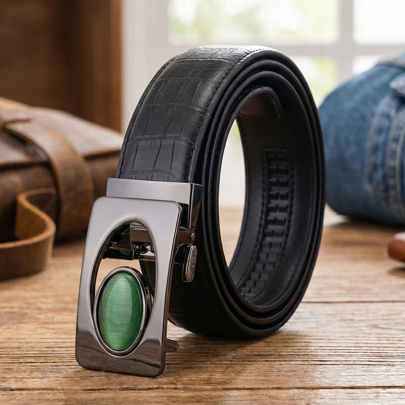 2026 Pure Cowhide High Quality Genuine Leather Belts for Men Strap Male Automatic Belt Buckle Fancy Vintage Jeans Cowboy Luxury