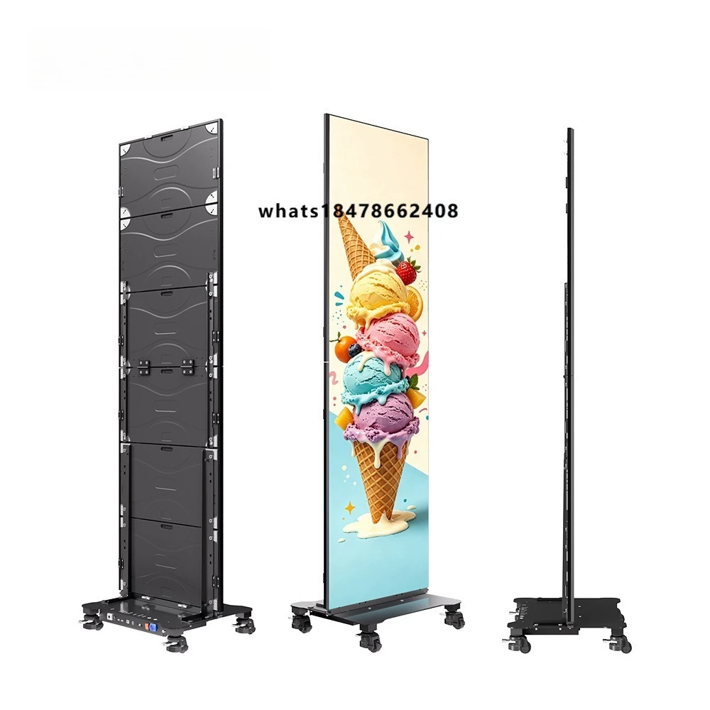 CJ ULT P0.9 COB Foldable LED Poster Display Indoor P1.25 P1.5 Portable Video Wall Display for Retail Advertising