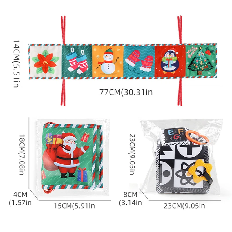 Giocattolo per l'educazione precoce del bambino Illuminazione Cognizione Letto Surround Ciondolo Colore colorato Stimolazione visiva Libro di stoffa per palmo del bambino