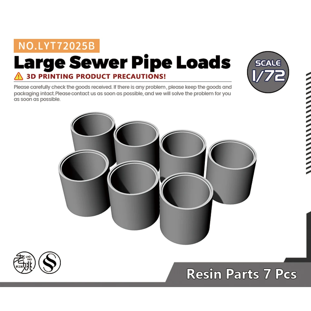 Yao's Studio LYT025B 1/87 1/76 1/72 1/64 1/220 1/160 1/144 1/120 1/100 Large Sewer Pipe Loads For Model Railroads Display Type-2