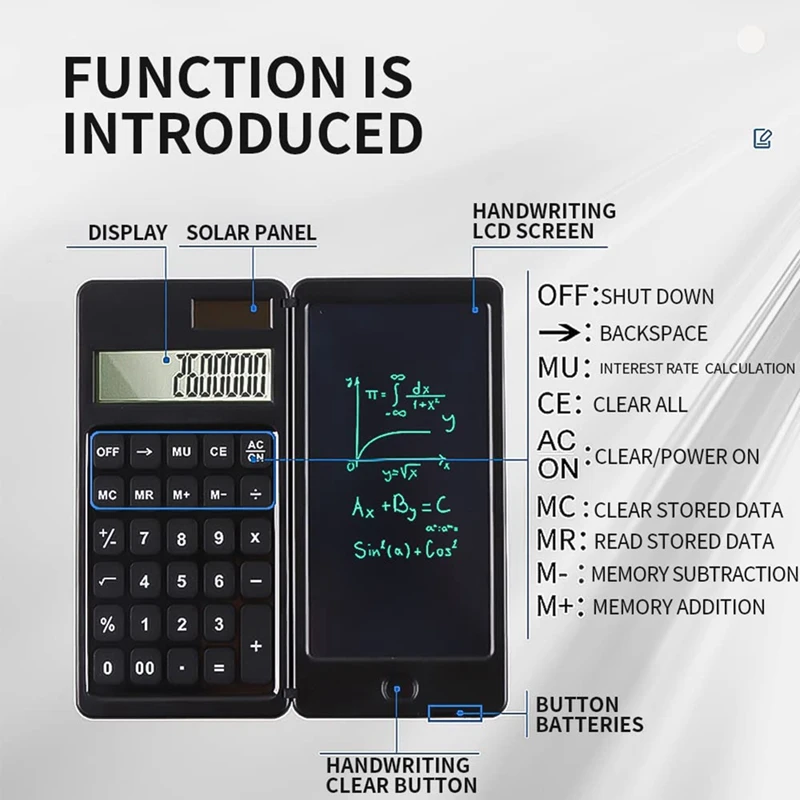 10-Digit Display School Calculator Office Calculator With Erasable Writing Table For Basic Financial Home