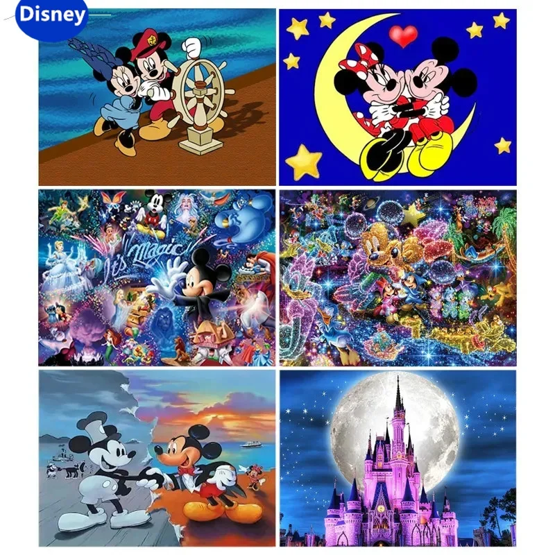 Disney Mickey Mouse Handmade Puzzle Puzzle Cartoon Children's Brain Burning Game Decoration 300/500/1000 Pieces of Wood