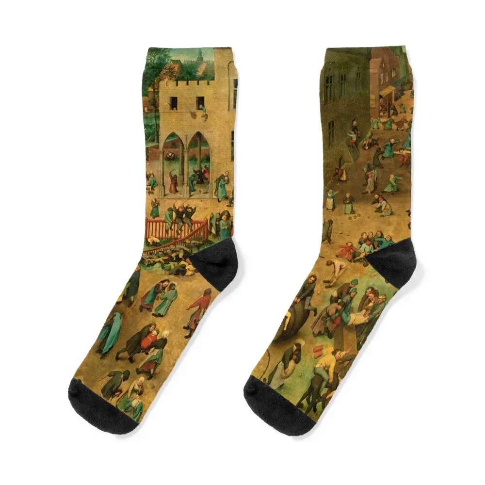 Pieter Bruegel the Elder Children’s Games Socks with print luxury sheer Men Socks Women's