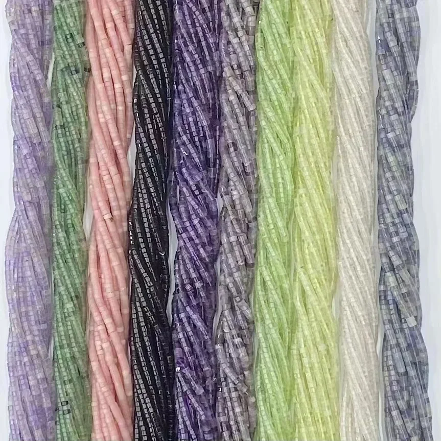 Natural Crystal 2mmx4mm Facted Haixi Sheet 38cm Loose Beads for Jewerly Making Design Fashion Stone DIY Necklace Wholesale Gift