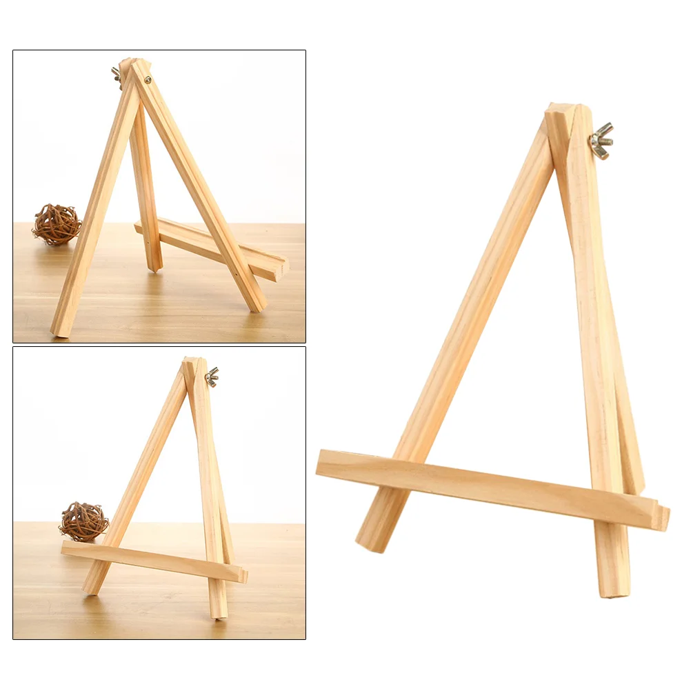 Handcrafted Easel Photo Frame A-Frame Tripod Triangle Tabletop Wood Display Wooden Cafe