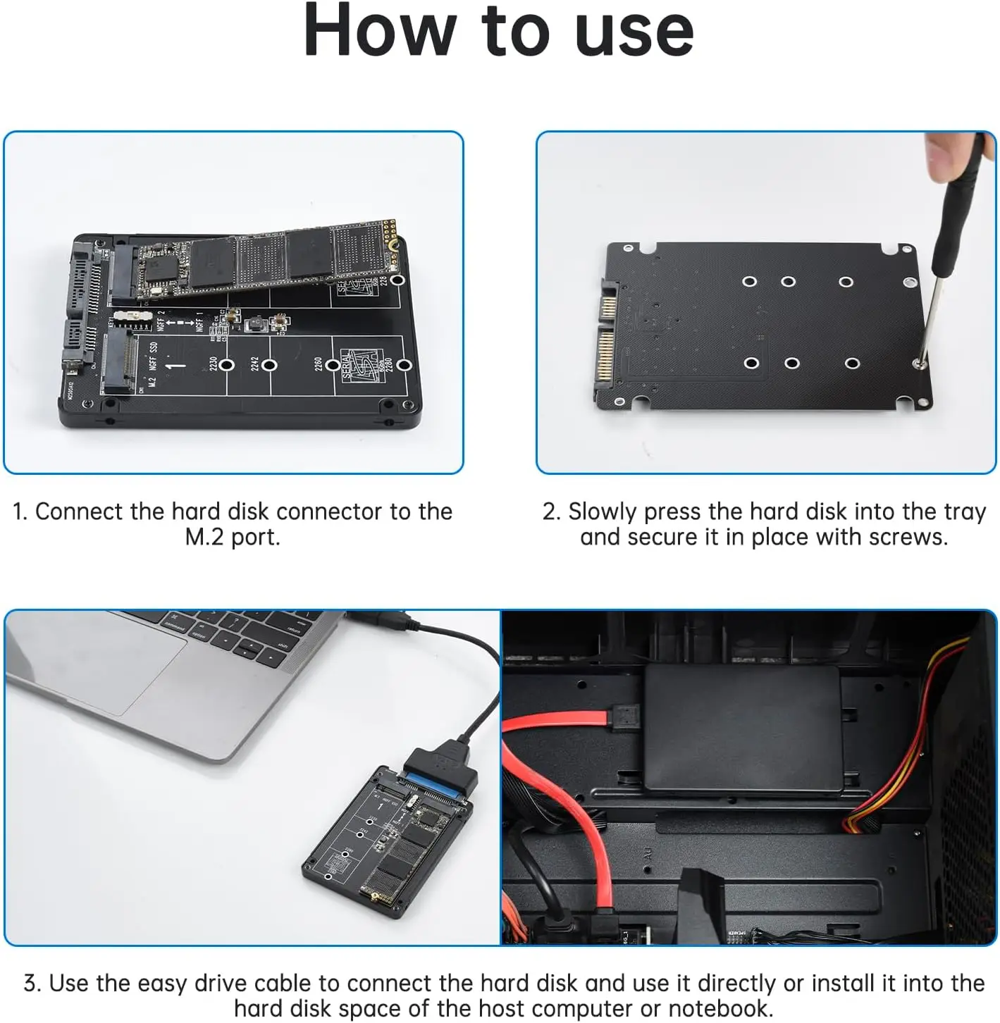 ثنائي المنفذ NGFF الحالة الصلبة إلى لوحة مهايئ المنفذ التسلسلي SATA 2 * M.2 إلى بطاقة توسيع SATA 3.0 إلى كابل USB الخارجي