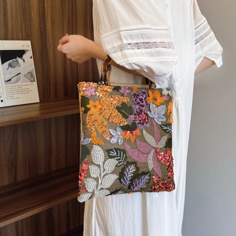 

Женские сумки в китайском стиле, блестящая вышивка ручной работы, изысканная ретро-сумка высокого качества, роскошная брендовая новая сумка для девочек