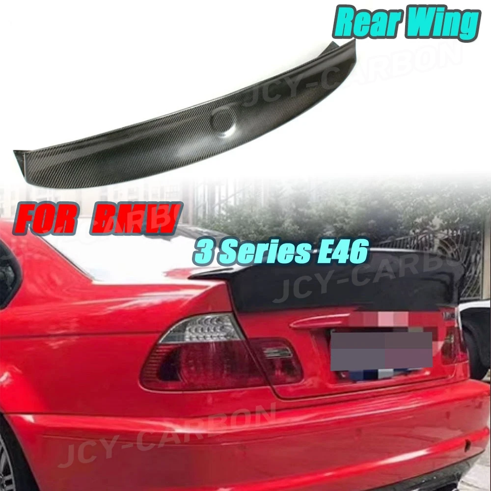 

JCYECF Rear Trunk Lip Spoiler For BMW 3 Series E46 1999-2006 4 Door Carbon Fiber FRP Unpainted Black Rear Spoiler Wing