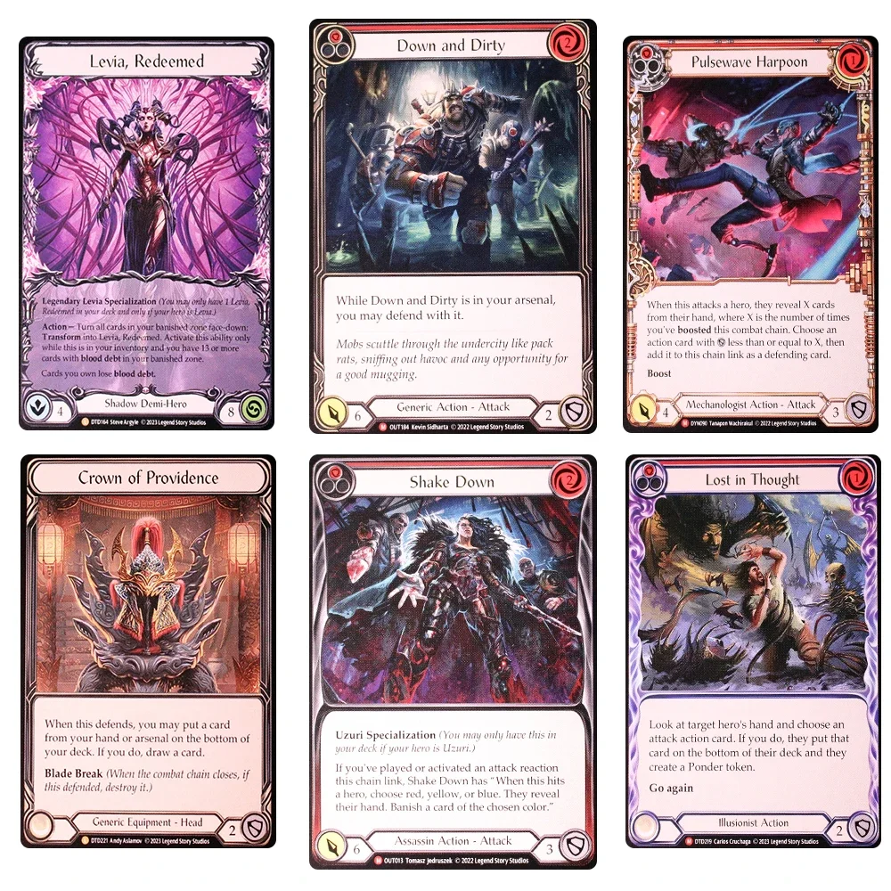 Flesh and Blood FOIL Proxy Cards FAB TCG Game Collection Booster Cards Shake Down Premeditate Give and Take Remorseless Gifts