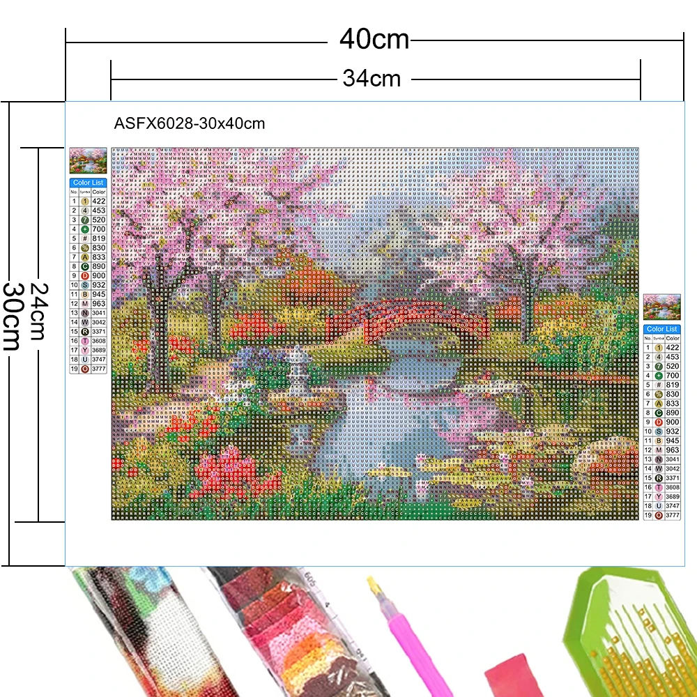 5D DIY Diamond Painting Landscape House Full Round Drill Embroidery Forest Scenery Cross Stitch Set Art Home Decor Gift