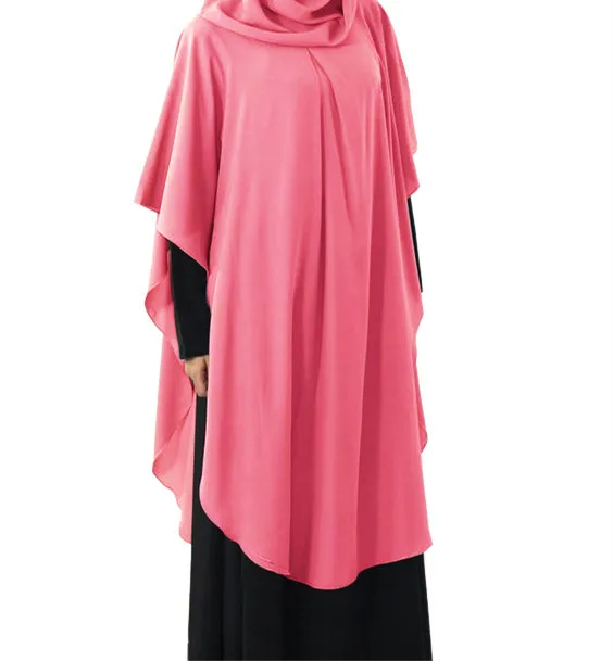 

Muslim Women Hooded Tops Long Khimar Overhead Prayer Garment Clothes Islamic Large Scarf Niqab Nikab Caftan Eid Ramadan Abaya