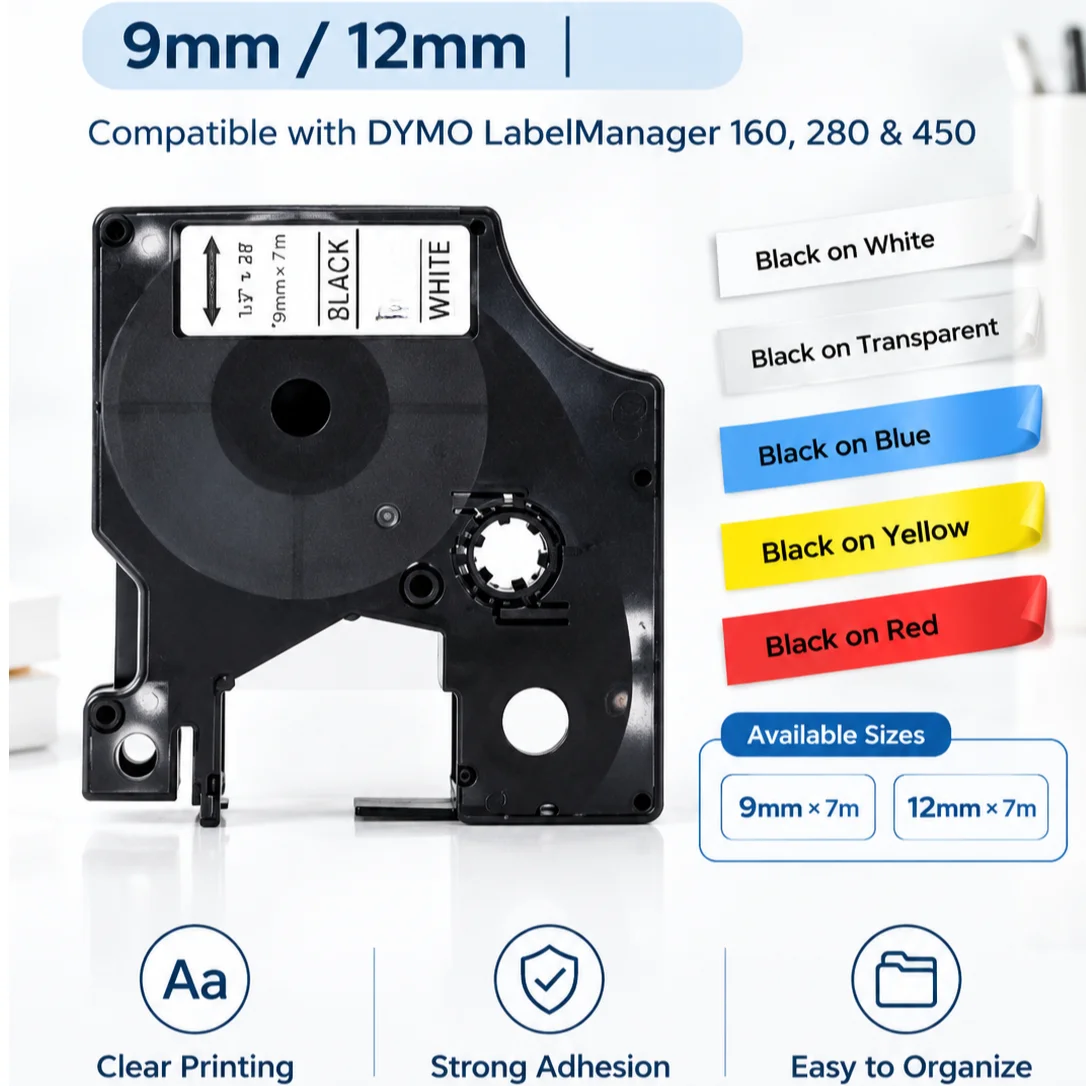 Label Printer - Etiqueta 9/12MM compatível com fita DYMO