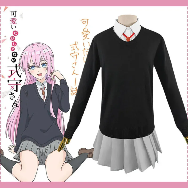 

Shikimori's Not Just a Cutie Micchon Shikimori Cosplay Costume Wig Sweater School Girl Uniform Kawaii dake ja Nai Shikimori-san