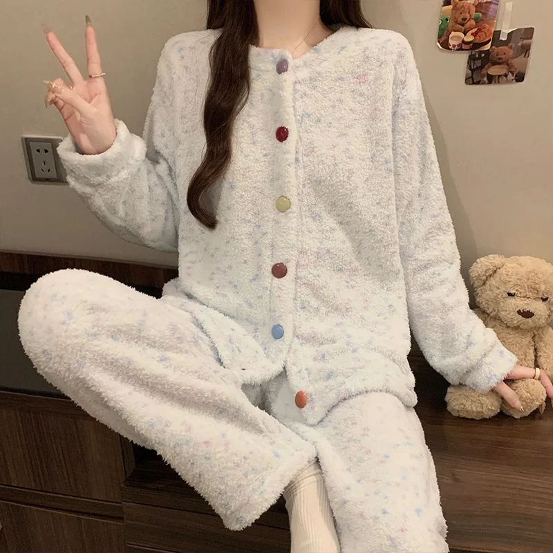 

Pajama Sets Embroidered Wedding Women Linen Pajamas Daily Wear Three Quarter Sleeve Button Front Cropped Pants All Season Simple